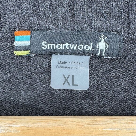 Smartwool Men's Wool Quarter Zip Pullover Sweater XL Gray Warm Long Sleeve Golf - Picture 5 of 8